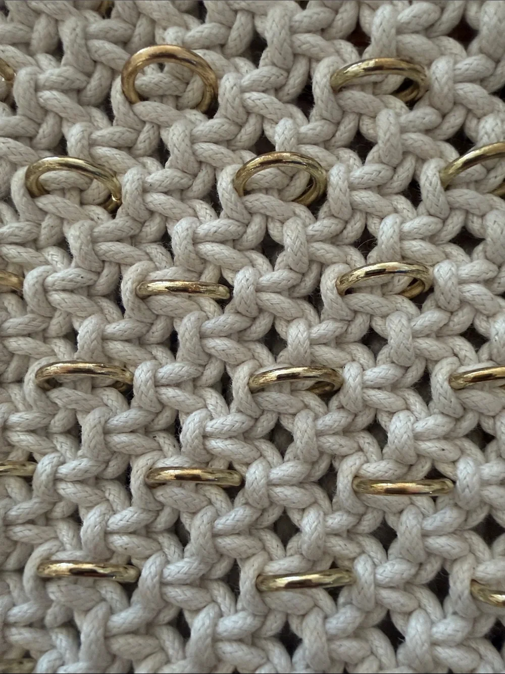 Clare V Cleore Bag in Cotton Cording w/ Gold Rings  Snake Chain Crossbody Strap